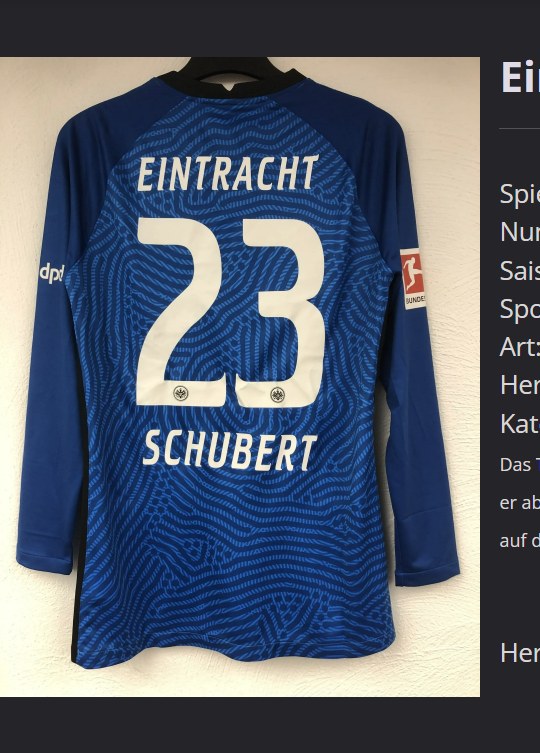 Schubert Markus Trikot, Rückseite, 2020/21