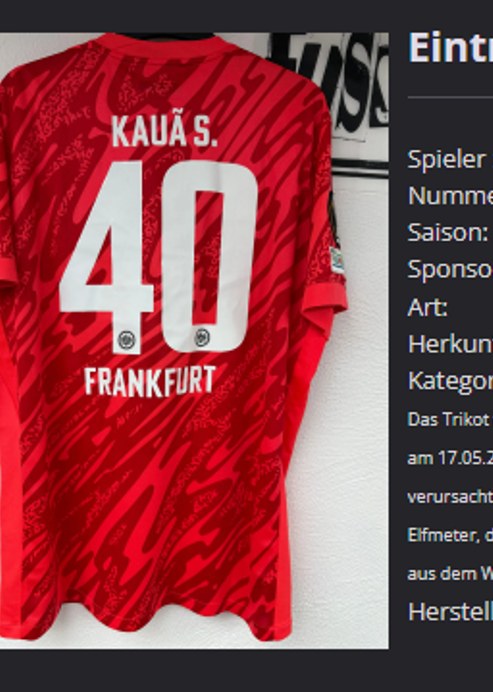 Santos Kaua Trikot, Rückseite, 2024/25